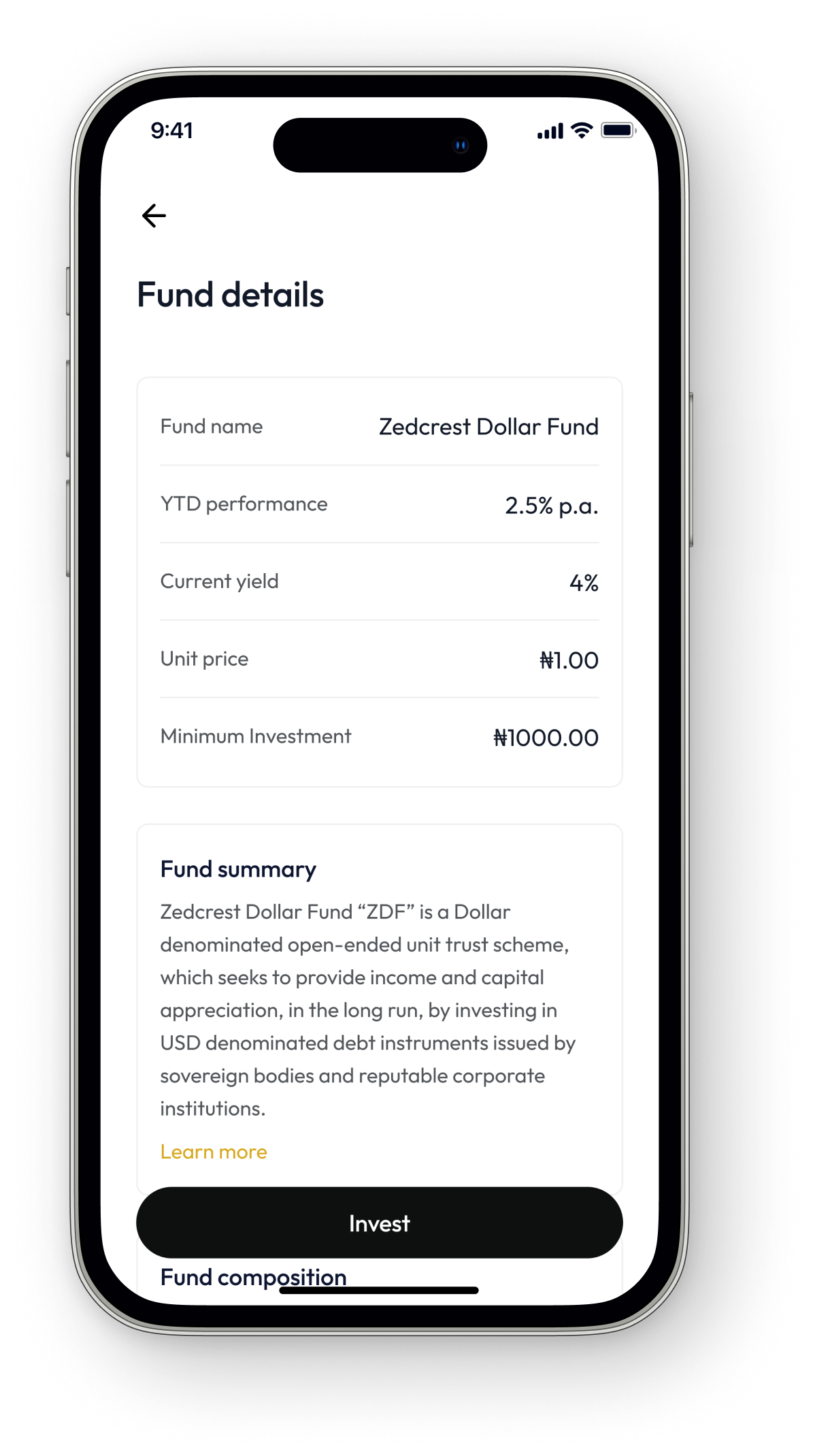 Review the fund details
