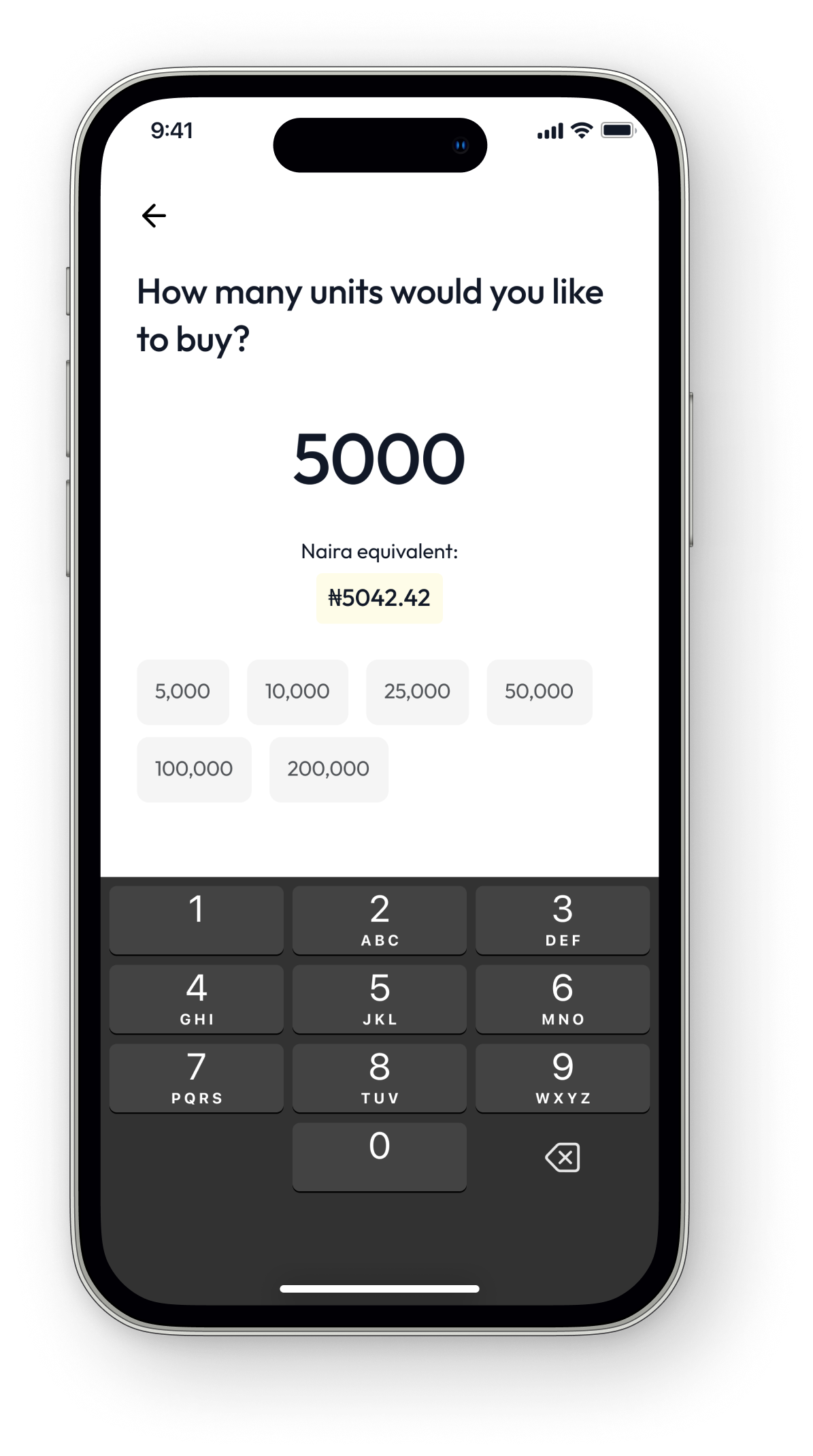 Set your investment size