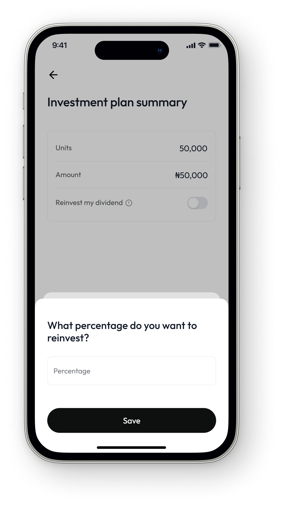 Set your reinvestment preference